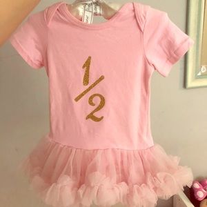 Pink half birthday tutu dress